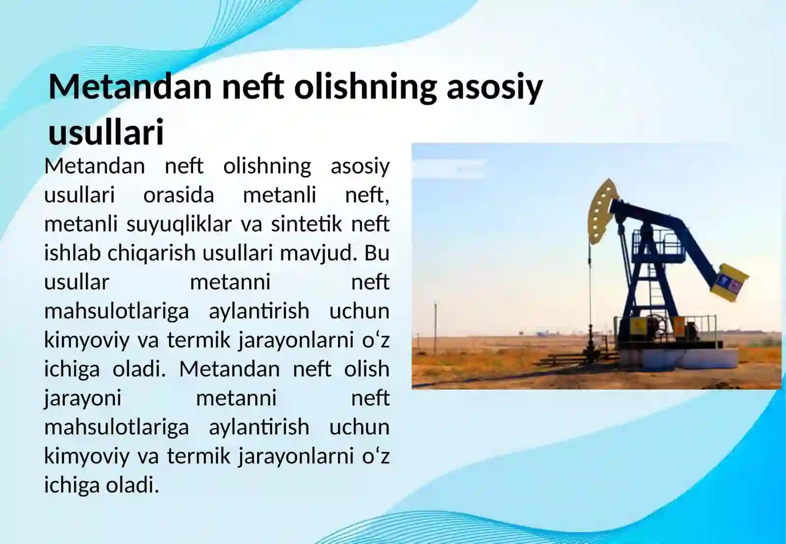 Metandan konversiyasi va undan sintetik neft olish 4