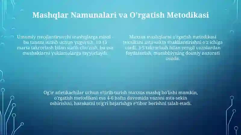 Og'ir atletikada umumiy rivojlantiruvchi va maxsus mashqlar 4