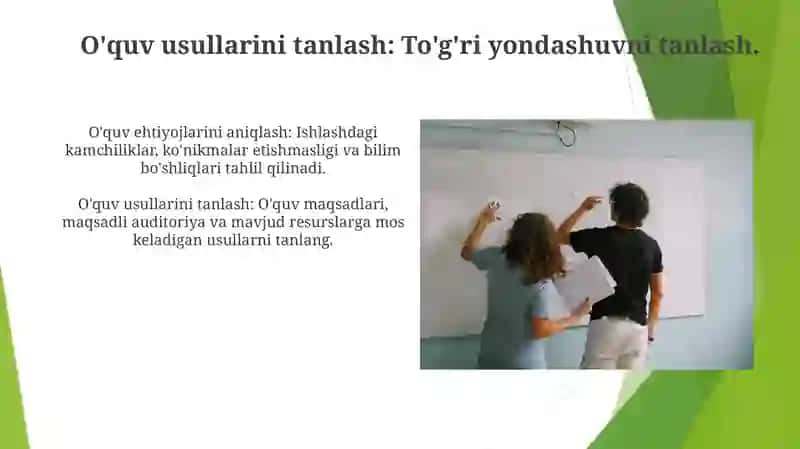 Talimda muammoni aniqlash tahlil qilish va hal qilish rejalashtirishning yo'llari va vostalari 4
