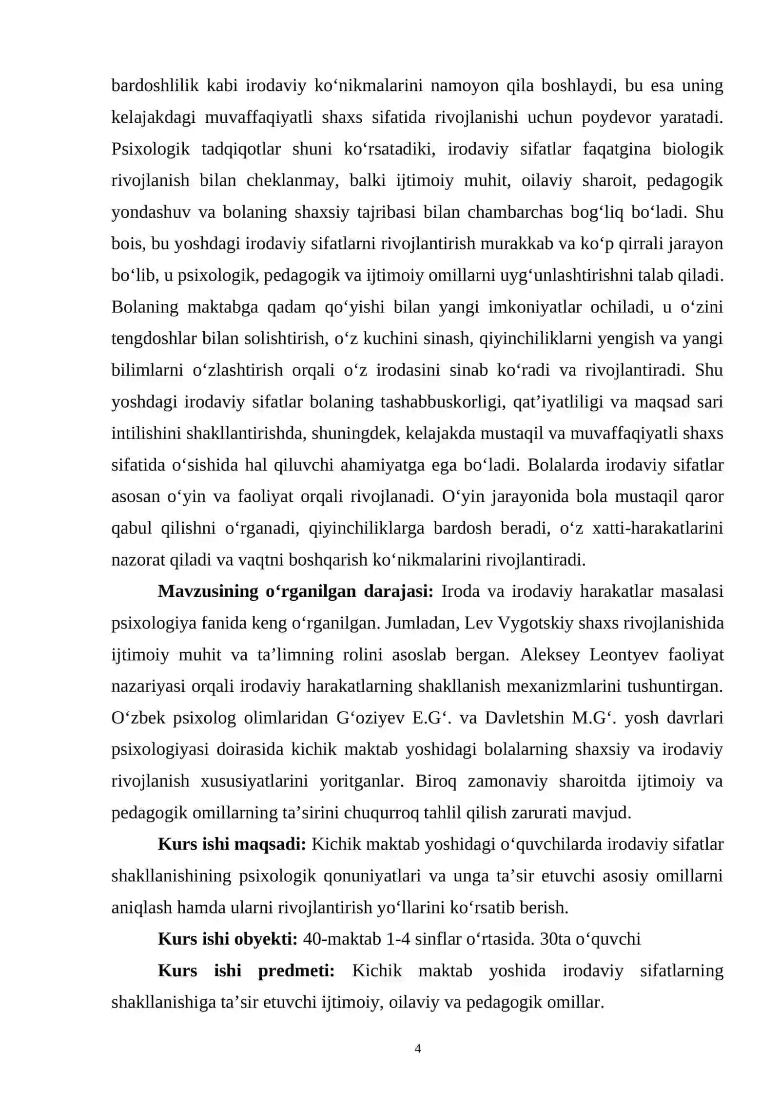 KICHIK MAKTAB YOSHIDA IRODAVIY SIFATLARNING SHAKLLANISH OMILLARI 4