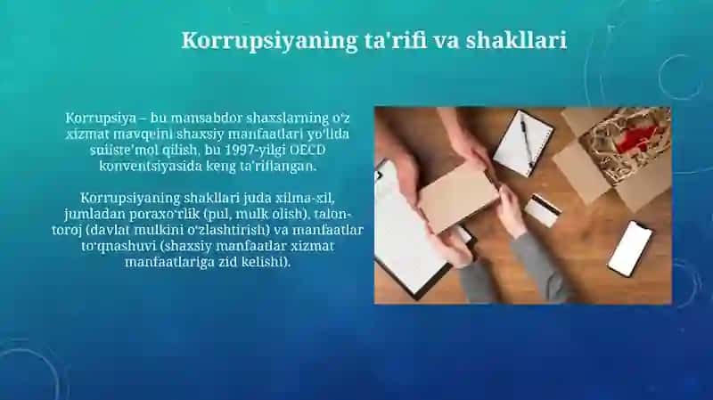 Korrupsiyaga qarshi kurash chora-tadbirlari to'plami 4