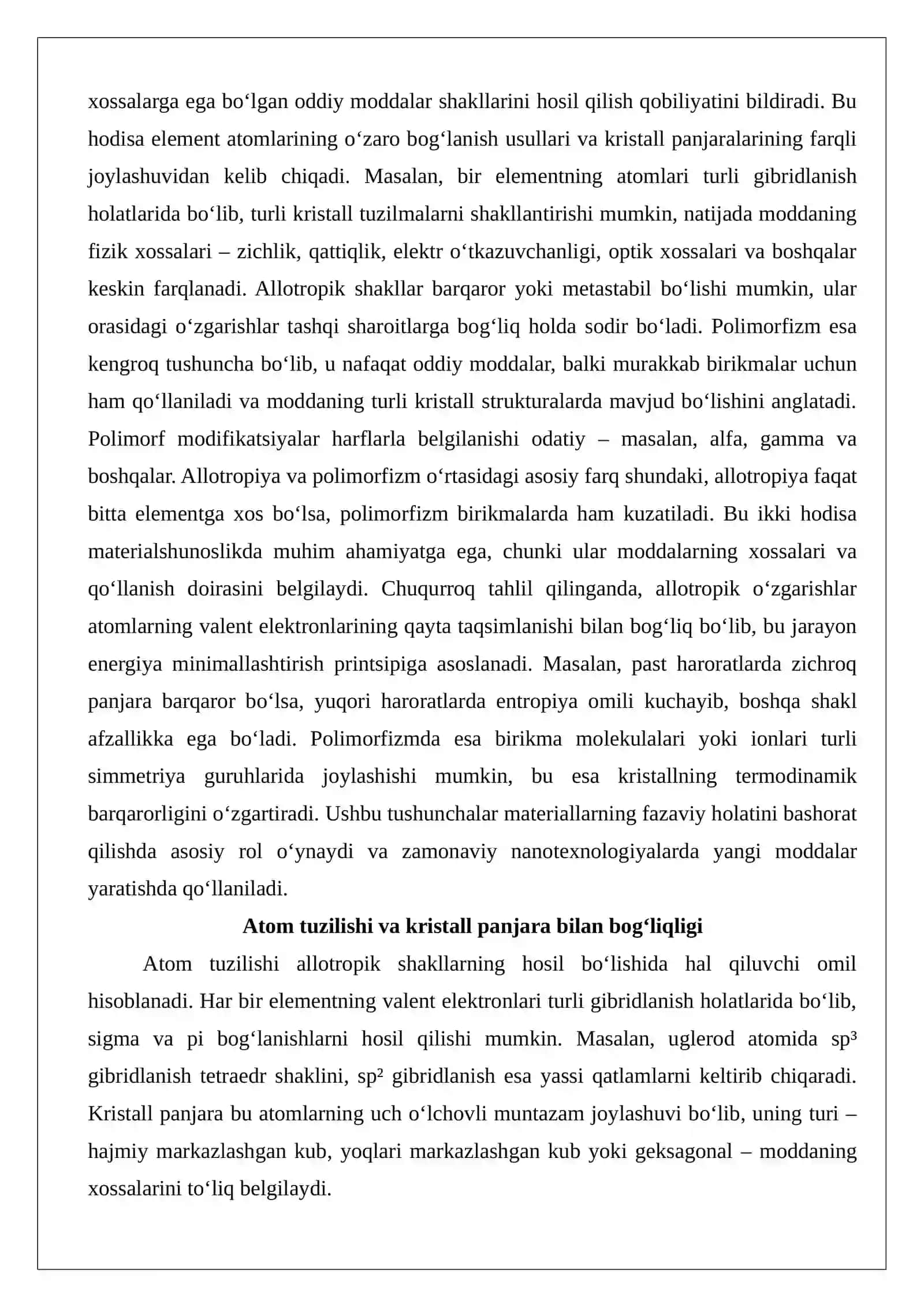 Allotropik shakl o‘zgarishlarini o‘rganish 4