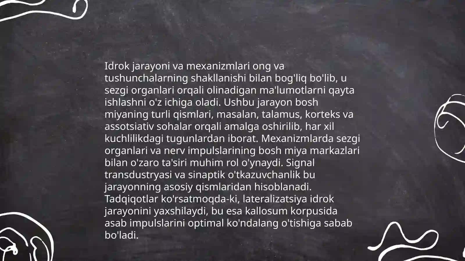 Sezgi, idrok, xotira, diqqat jarayonlari va uni turli kasalliklarda buzilishi 4