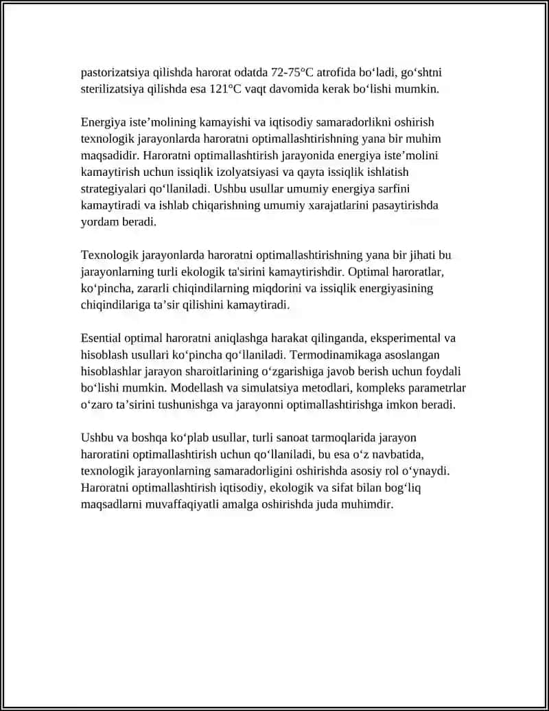 TEXNOLOGIK JARAYONLARDA OPTIMAL SHAROIT 4