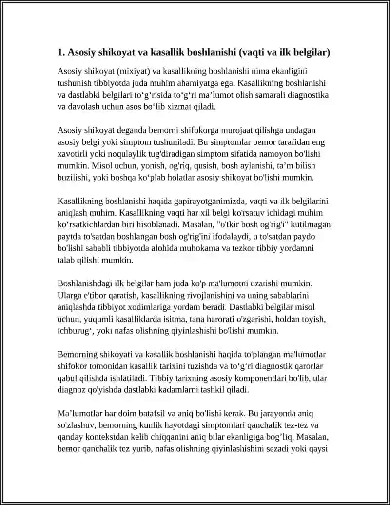 TERINING VIRUSLI KASALLIKLARIDA BEMORLARDAN ANAMNEZ YIG'ISH 4