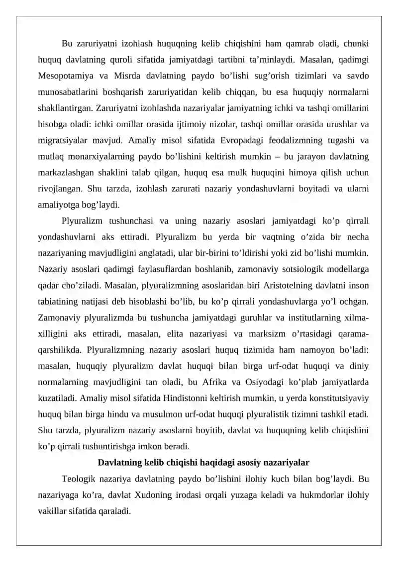 Davlat va huquqning kelib chiqishi haqidagi nazariyalarning plyuralligi 4