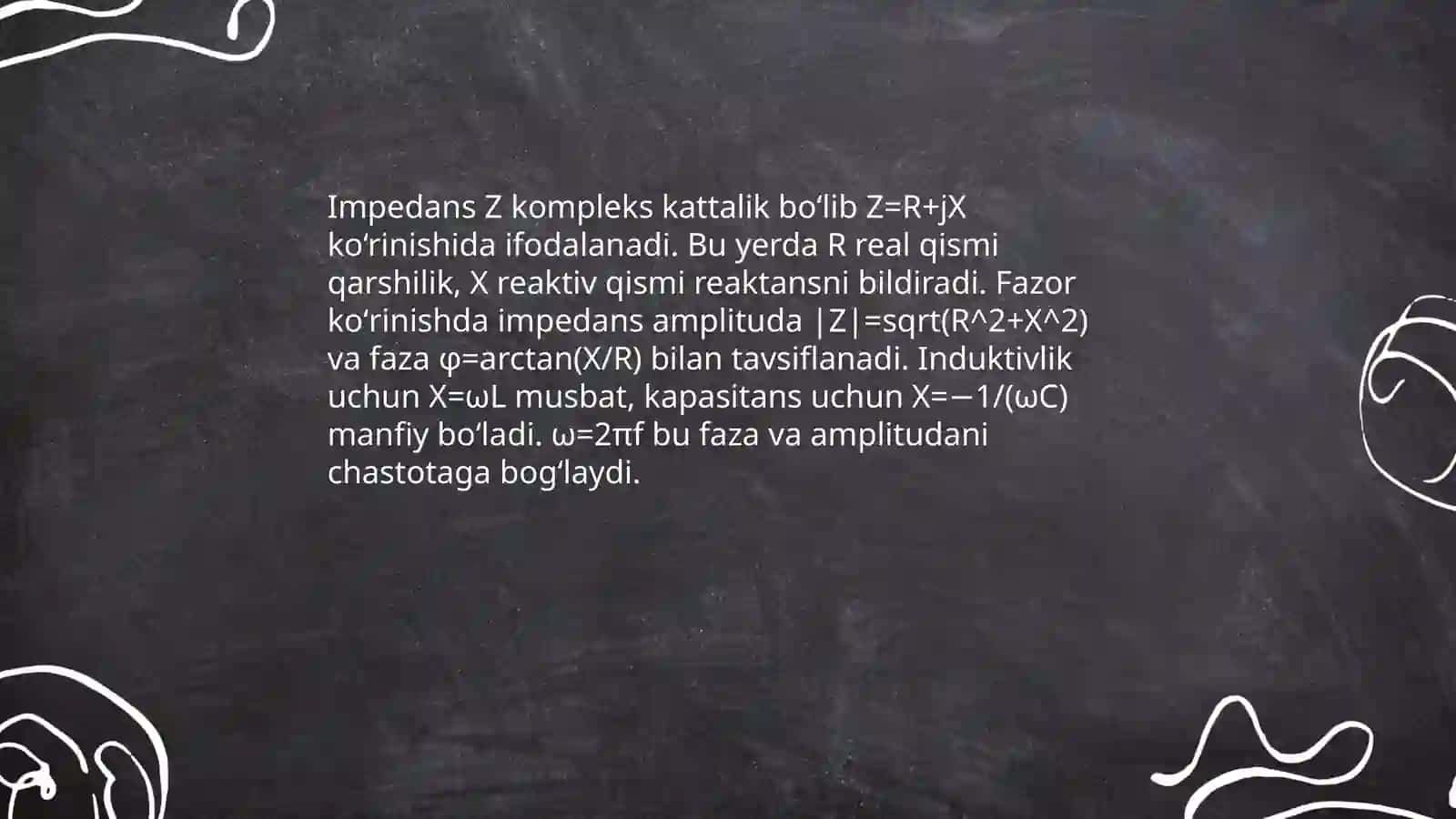 Impedans va toʻliq elektr oʻtkazuvchanlik 4