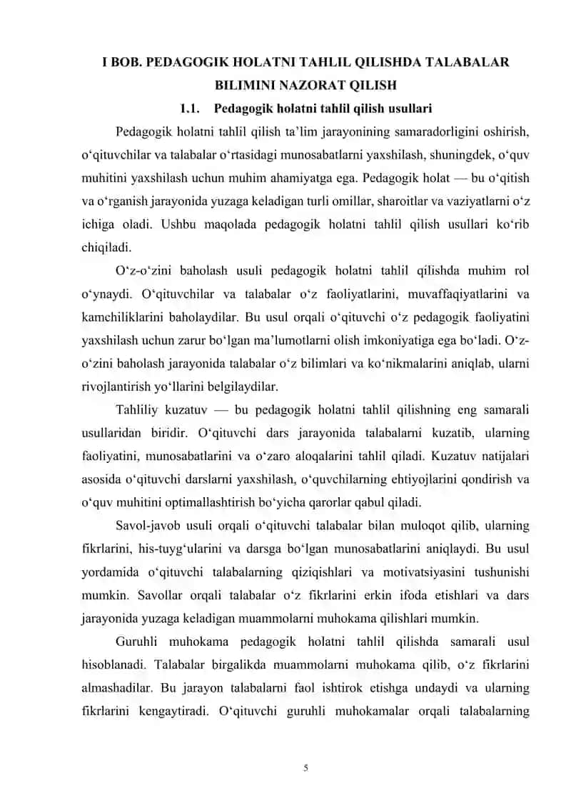 PEDAGOGIK HOLATNI TAHLIL QILISH USULLARI 4