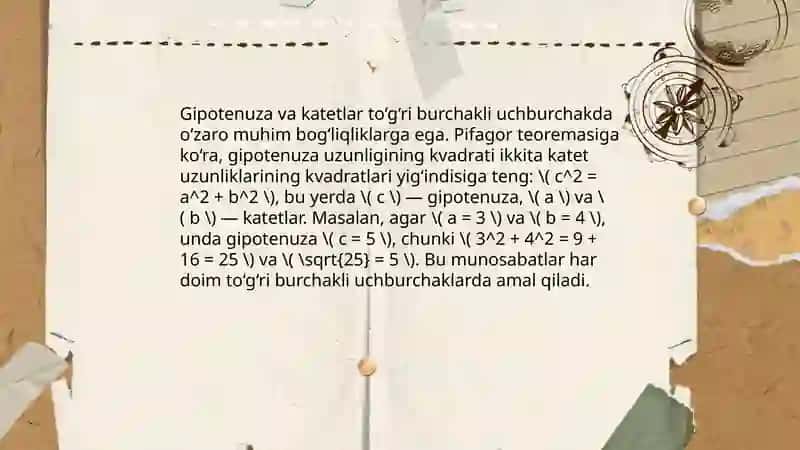 Toʻgʻri burchakli uchburchak yasash 4