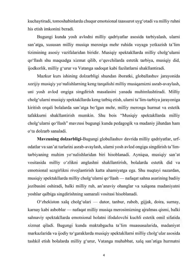 Musiqiy spektakllarda milliy cholg'ularni qo'llash 4