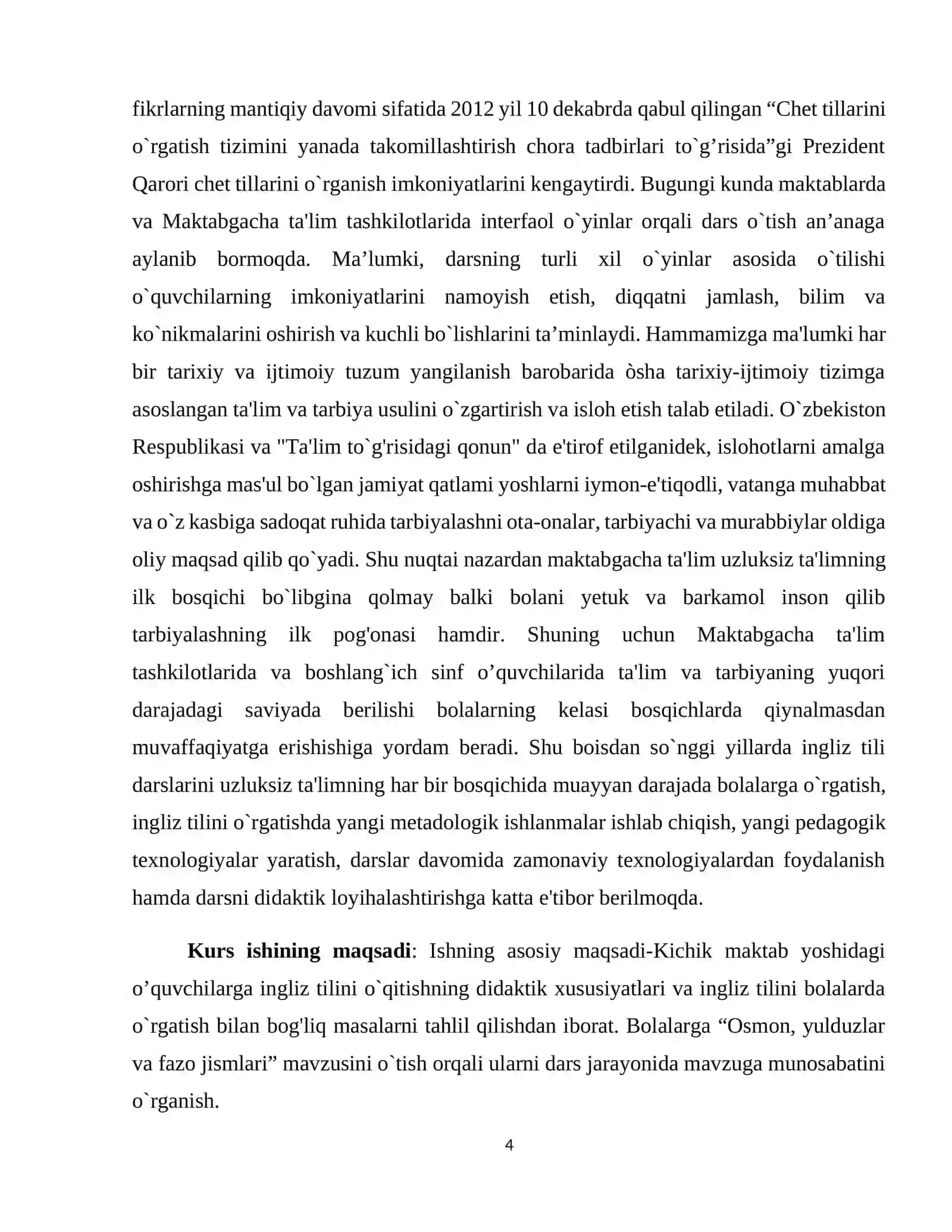"INGLIZ TIILIDA OSMON, YULDUZLAR, FAZOLARNI O`RGANISH ISHLANMA LOYIHASI" 4