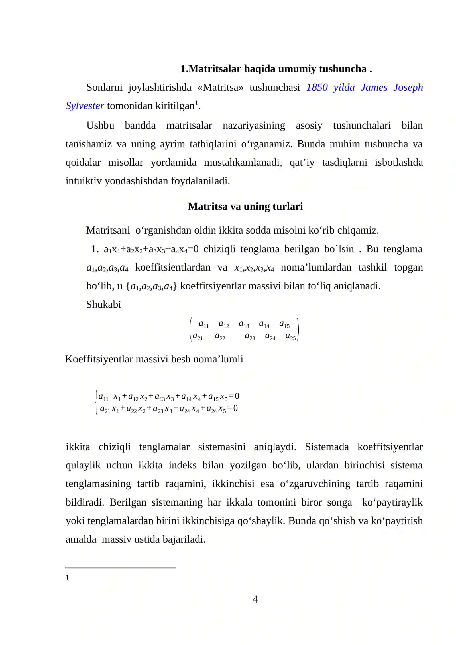 MATRITSALAR VA ULAR USTIDA AMALLAR 4