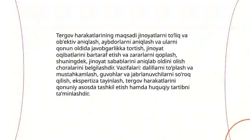 Tergov harakatlari tushunchasi va turlari 4