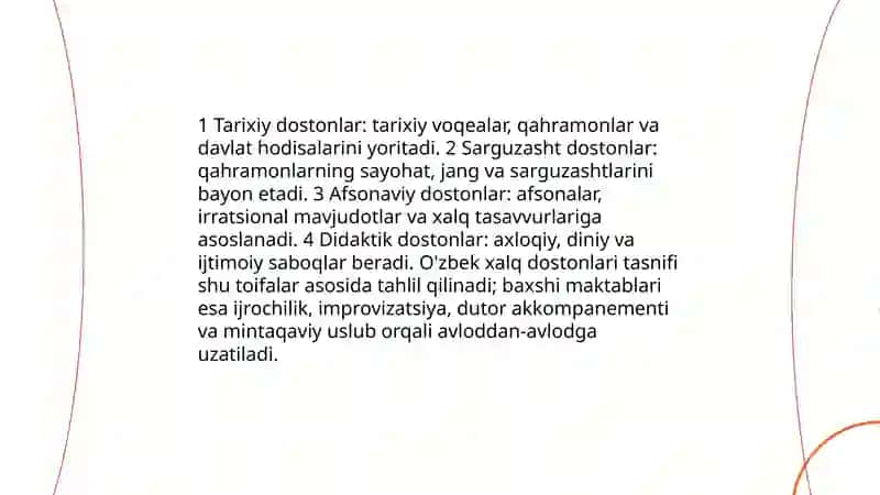 O'zbek xalą dostonlari tasnifi. Baxshichilik maktablari 4