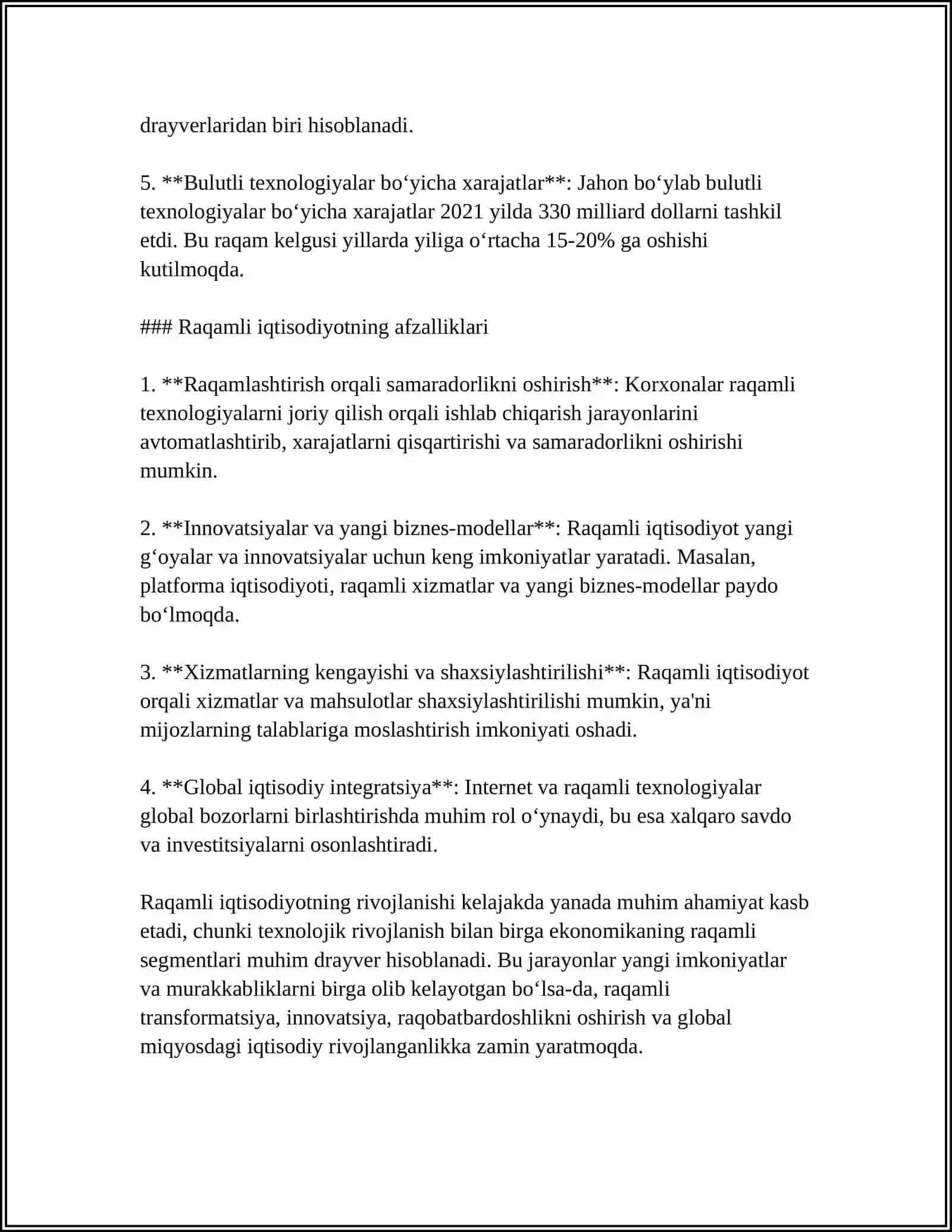RAQAMLI IQTISODIYOTNI RIVOJLANTIRISHNI XORIJ TAJRIBASI VA UNDAN RESPUBLIKAMIZDA QOʻLLASH YOʻLLARI 4