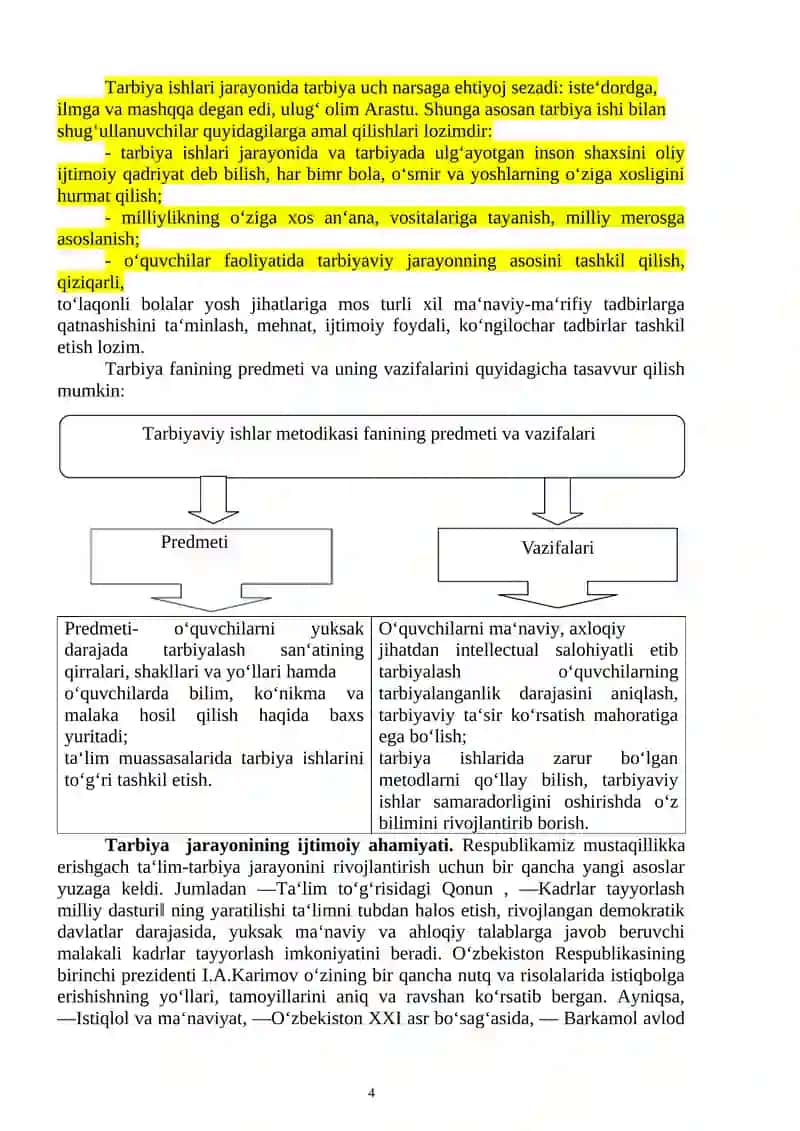 Tarbiya Fanining Predmeti, Maqsad va Vazifalari 4