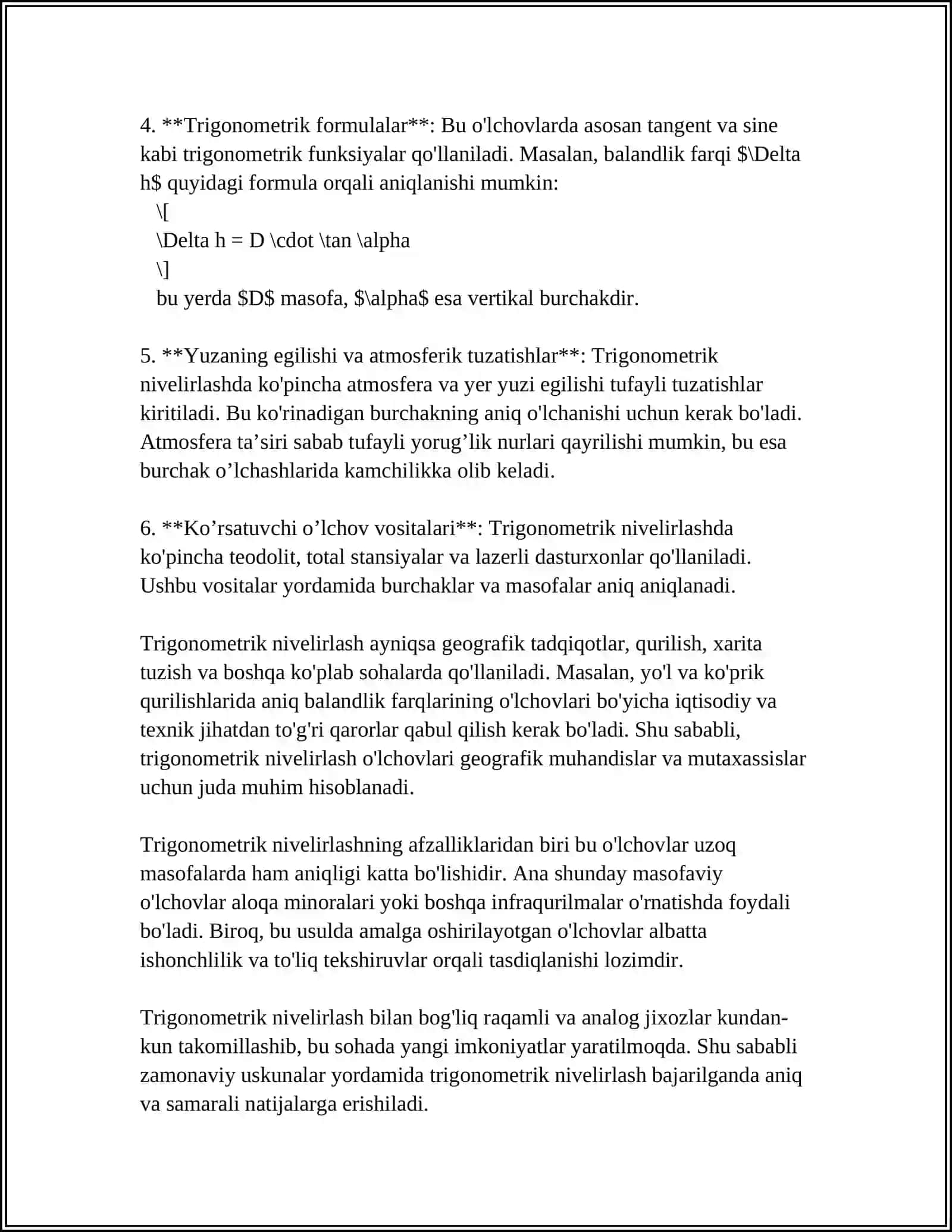 TRIGONOMETRIK NIVELIRLASH VA GEOMETRIK NIVELIRLASH ISHLARI,FOYDALANILGAN ASBOBLAR 4