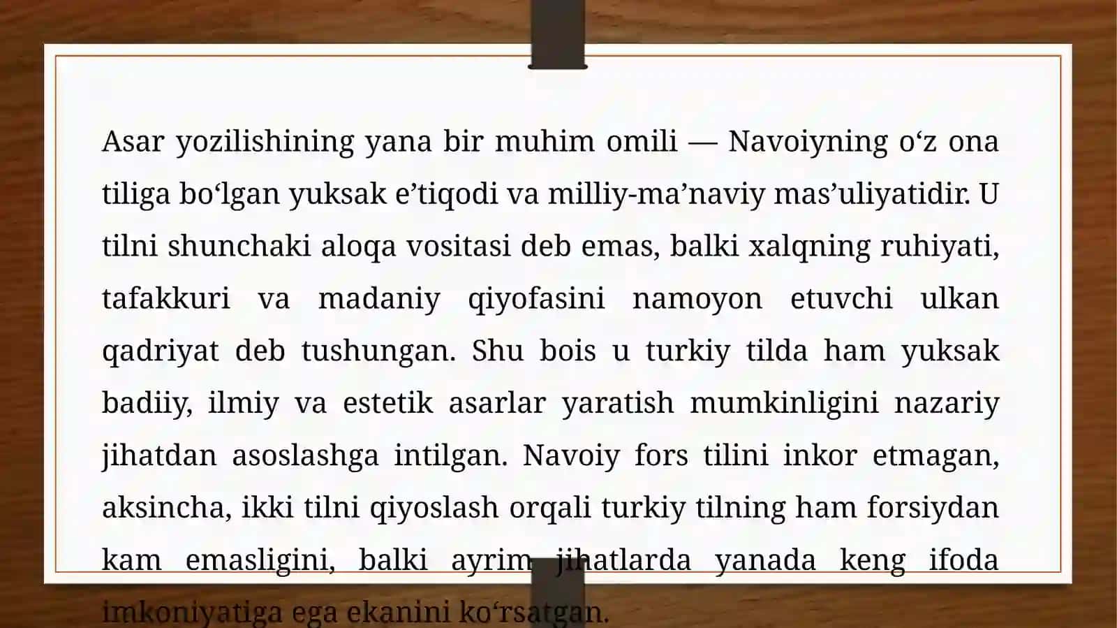 Alisher Navoiyning tilshunoslikga oid qarashlariva asarning bugungikun dagi ahamiyati 4
