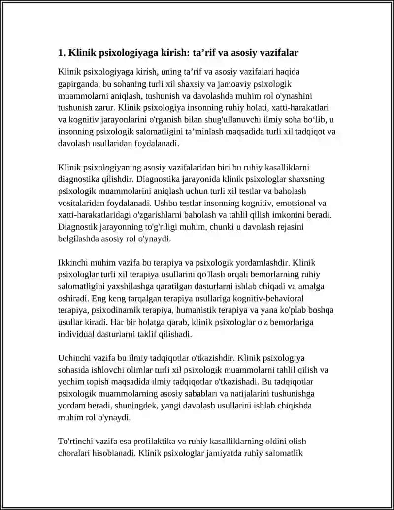Klinik psixologiyaga kirish: ta’rif va asosiy vazifalar 4
