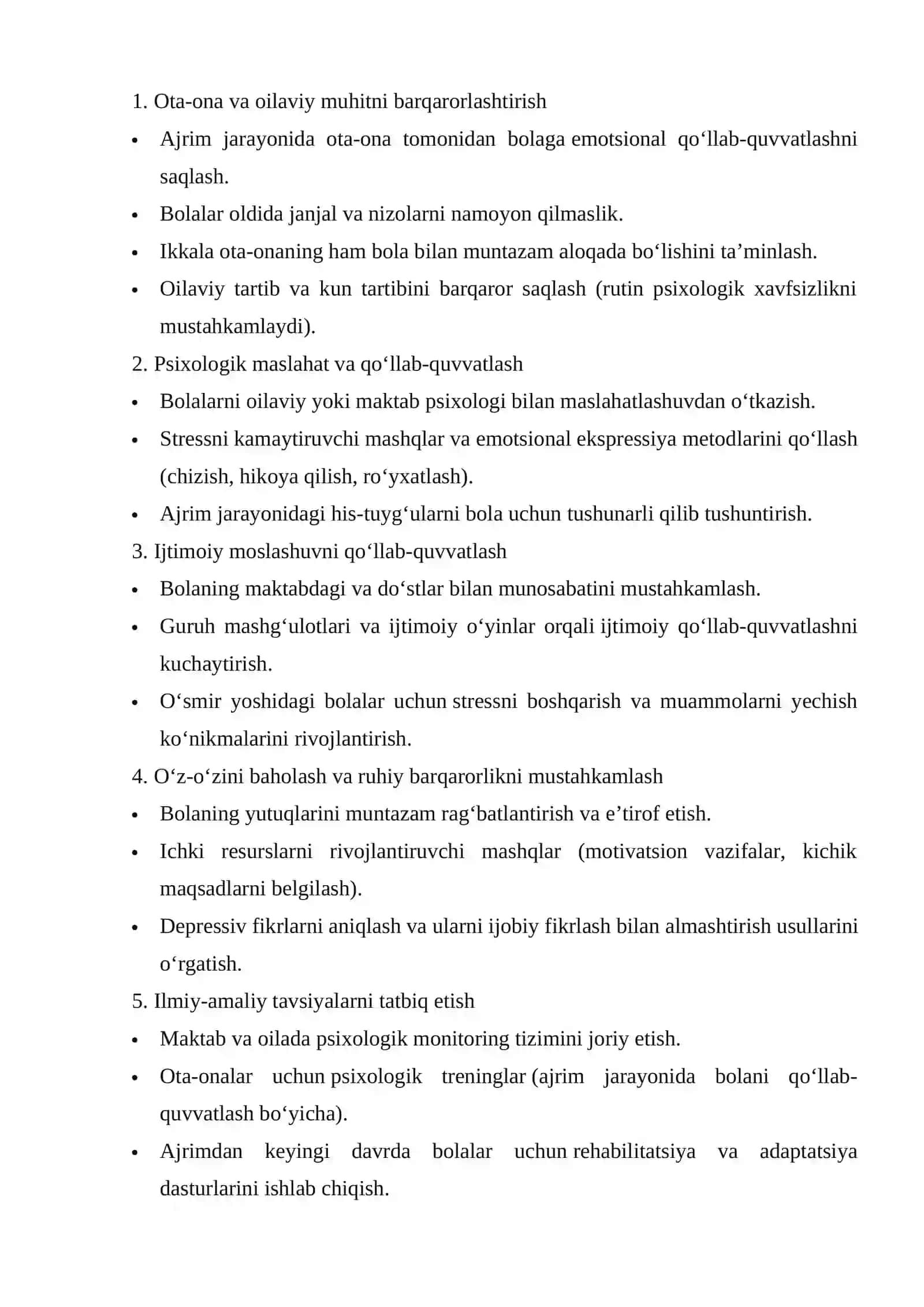 Oilaviy ajrimlarning bolalarda psixologik xavfsizlik hissiga ta’siri va Depressionshakllanishining psixologik sabablarini o‘rganish 4