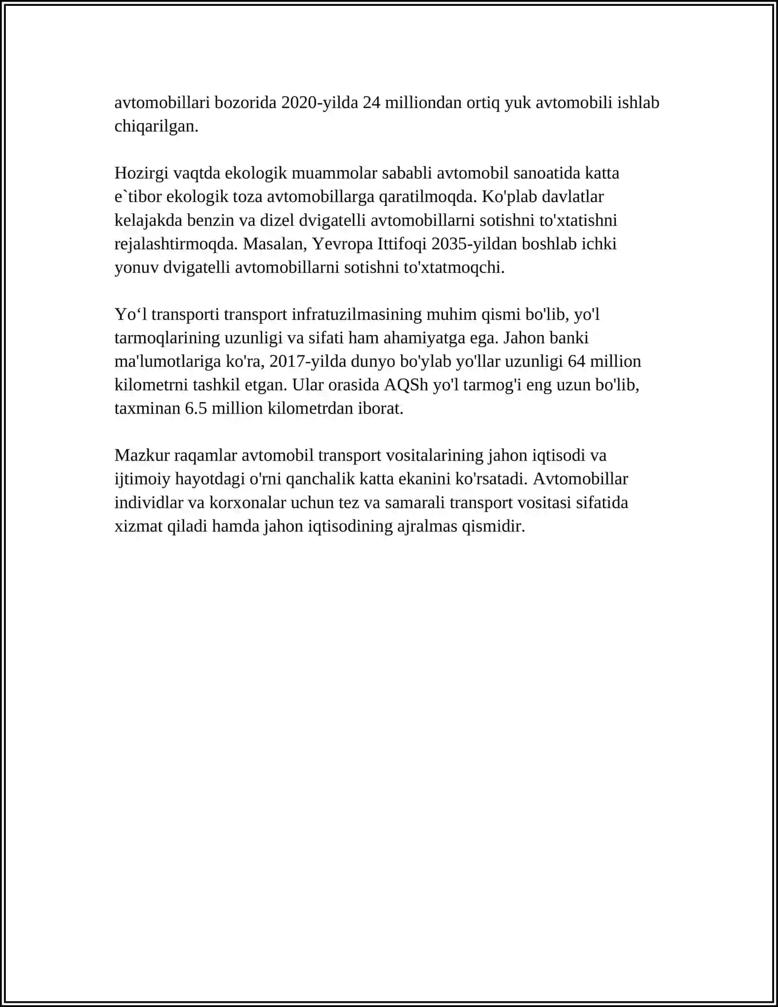PAXTA TOZALASH KORXONALARIDA ISHLATILADIGAN TRANSPORT VOSITALARI 4