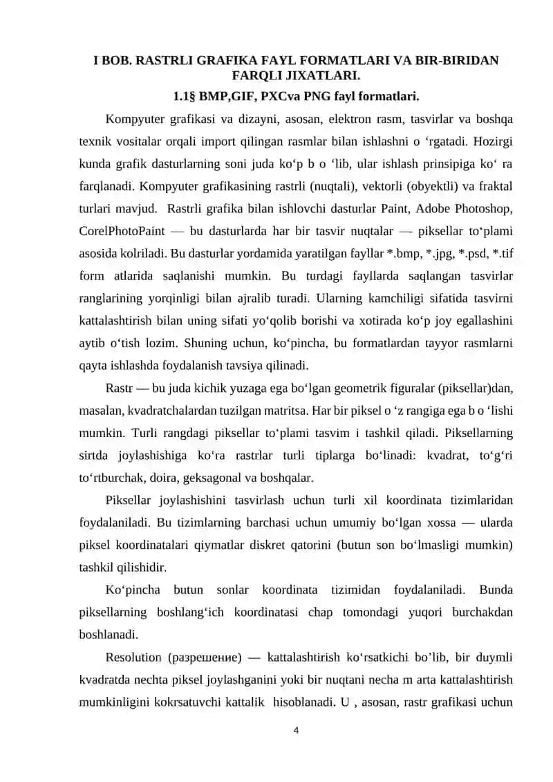 Kompyuter grafikasi sohasidagi fayl formatlari va bir-biridan farqli jihatlari 4