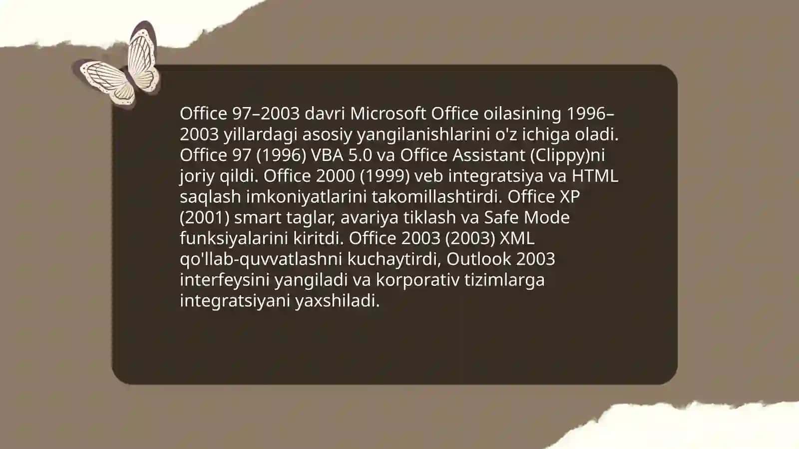 MS Office paketi versiyalari, tarkibi va ularning vazifalari 4