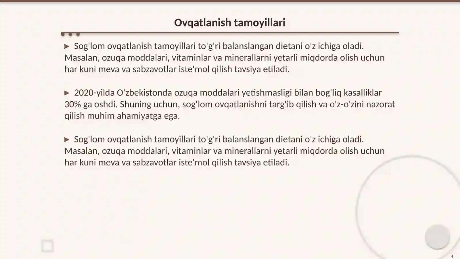 MTTlarda soĝlom turmush tarzini tarĝibot qilish 4