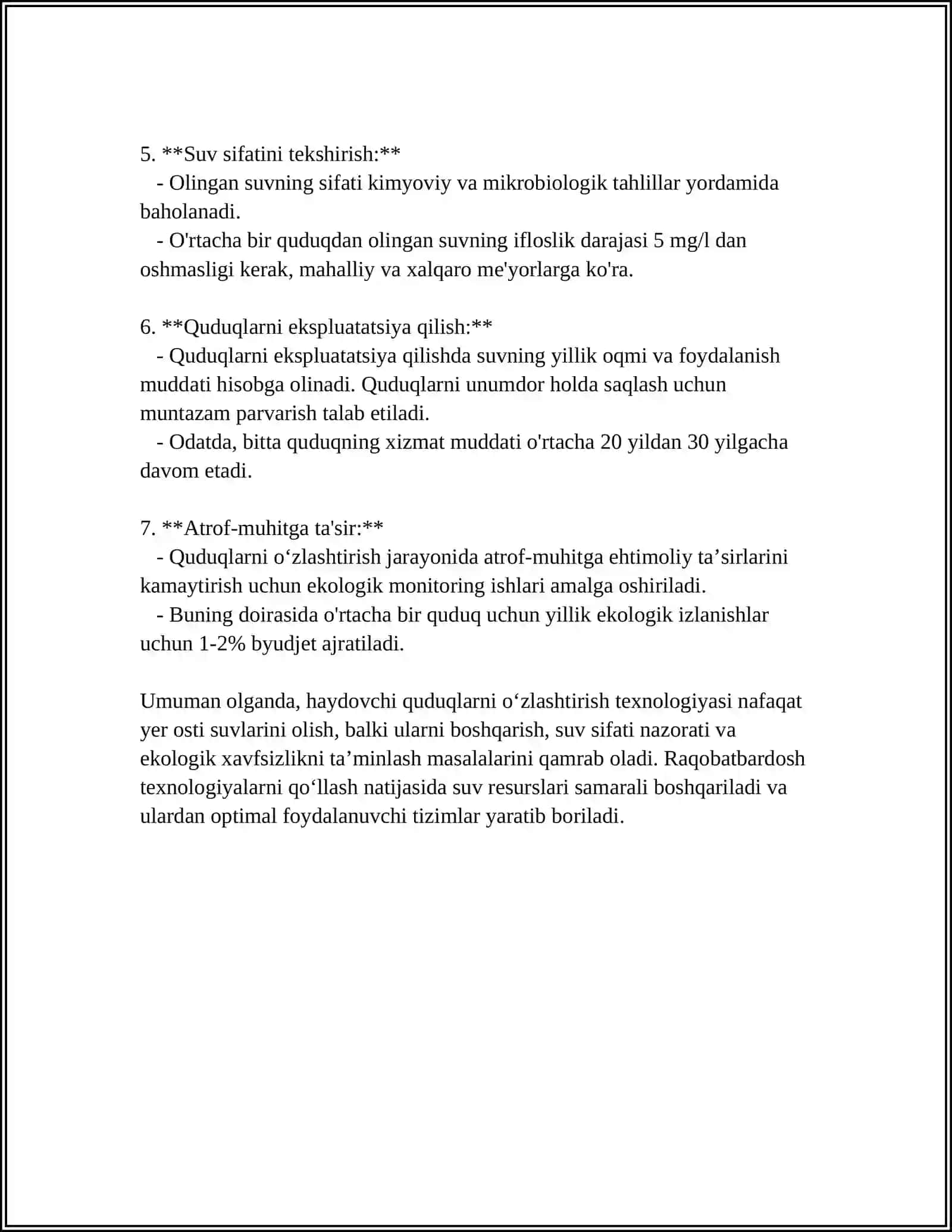 Haydovchi Quduqlarni Oʻzlashtirish Texnologiyasi 4