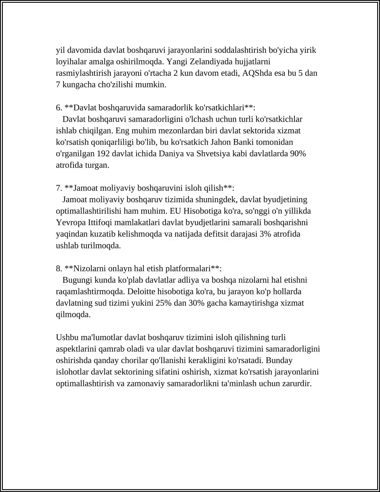 MUSTAQIL ISH Mavzu: 2017-2021 YILLARDA O‘ZBEKISTON RESPUBLIKASINI RIVOJLANTIRISHNING BESHTA USTUVOR YO‘NALISHI BO‘YICHA HARAKATLAR STRATEGIYASI 4
