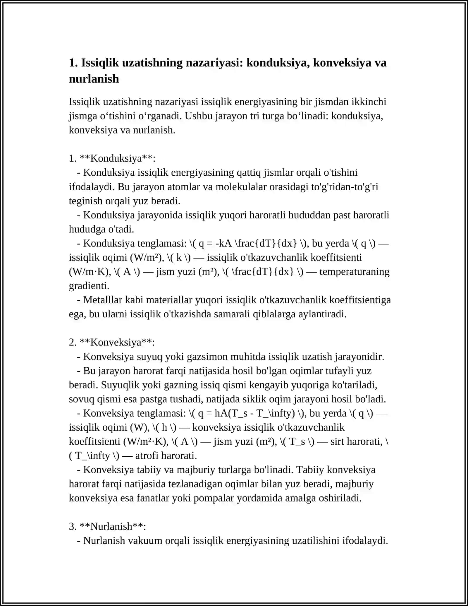 ISSIQLIK TEXNIKASI TAQDIMOT MAVZUSI 4