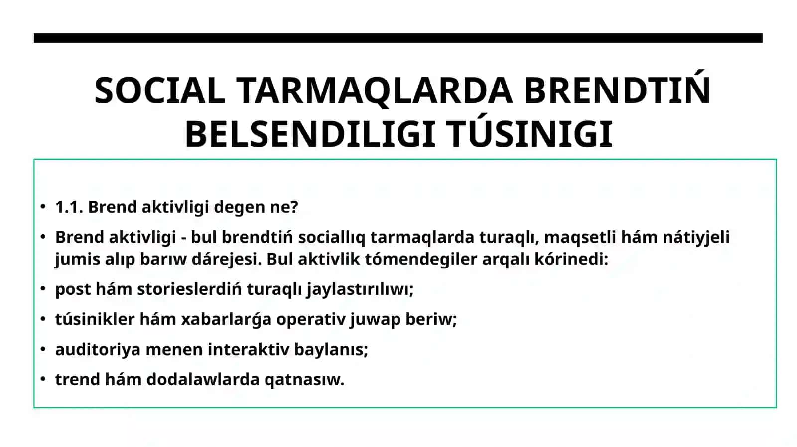 Social tarmaqlarda brend aktivligi haʼm kontent strategiyası 4