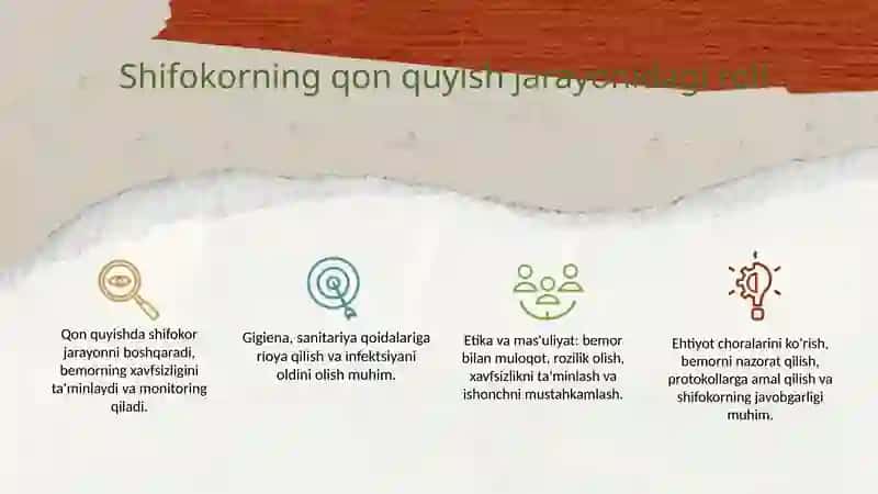 Qon quyish bo’yicha shifokorning majburiyatlari 4