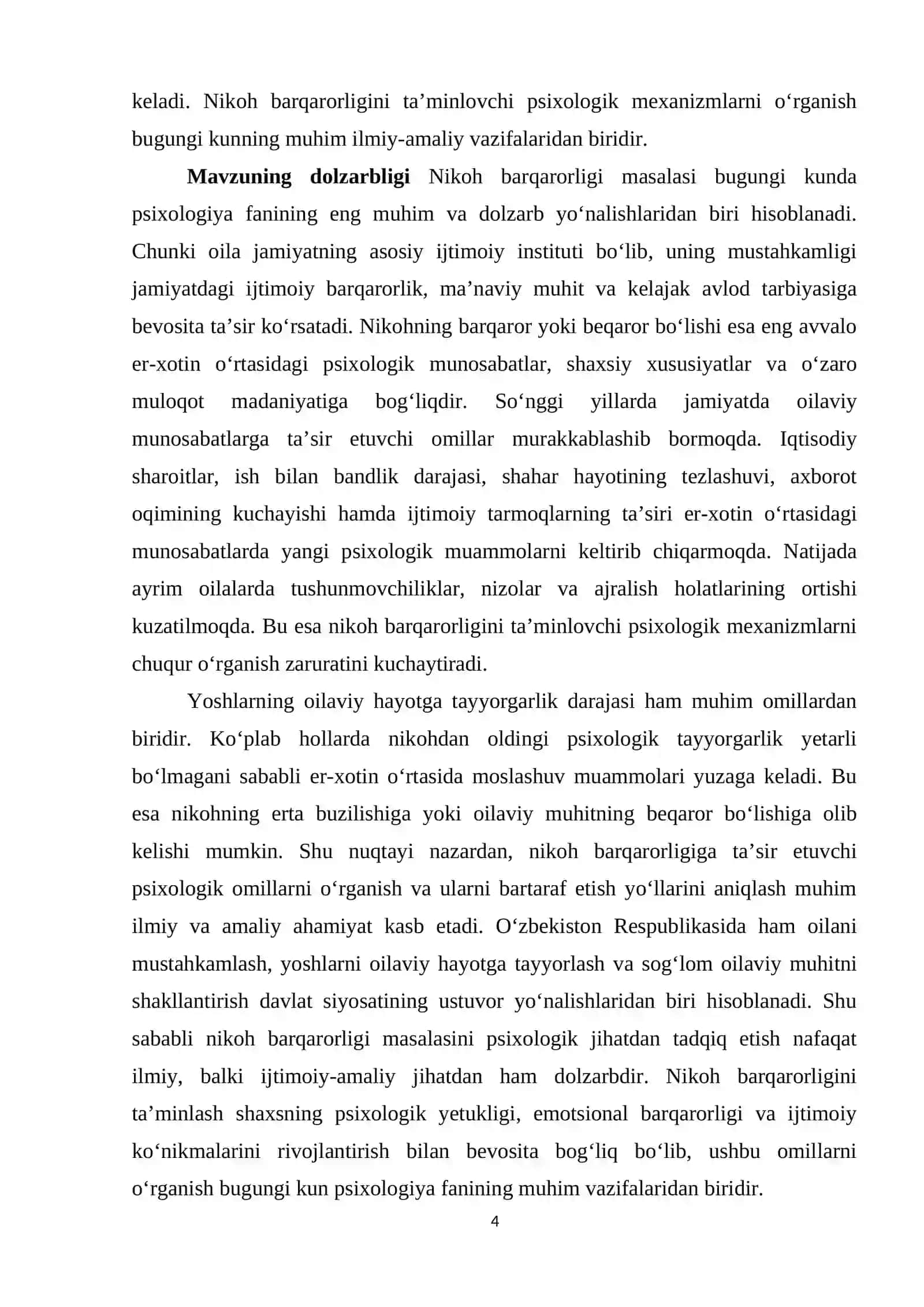 Nikoh barqarorligi omillari 4