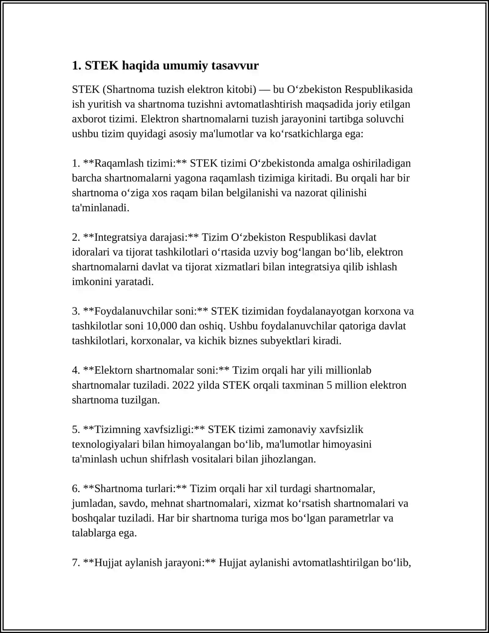 STEK. STEKNI MASSIV YORDAMIDA TASVIRLASH VA ULAR USTIDA 4