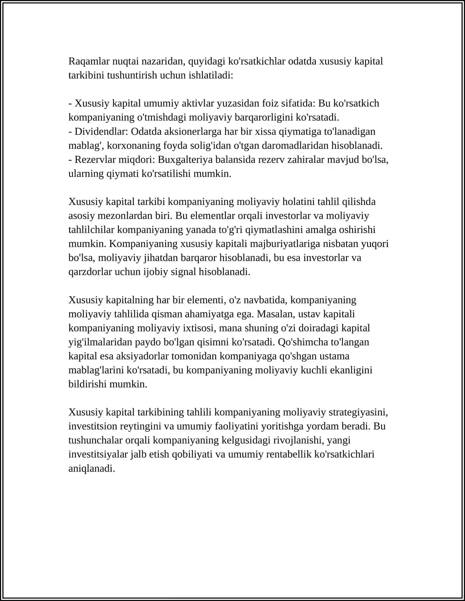 Xususiy kapital tarkibi 4