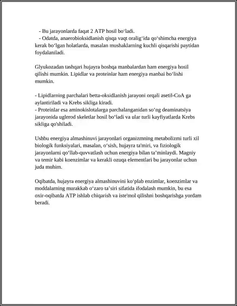 Hujayrada energiya almashinuvi asoslari 4