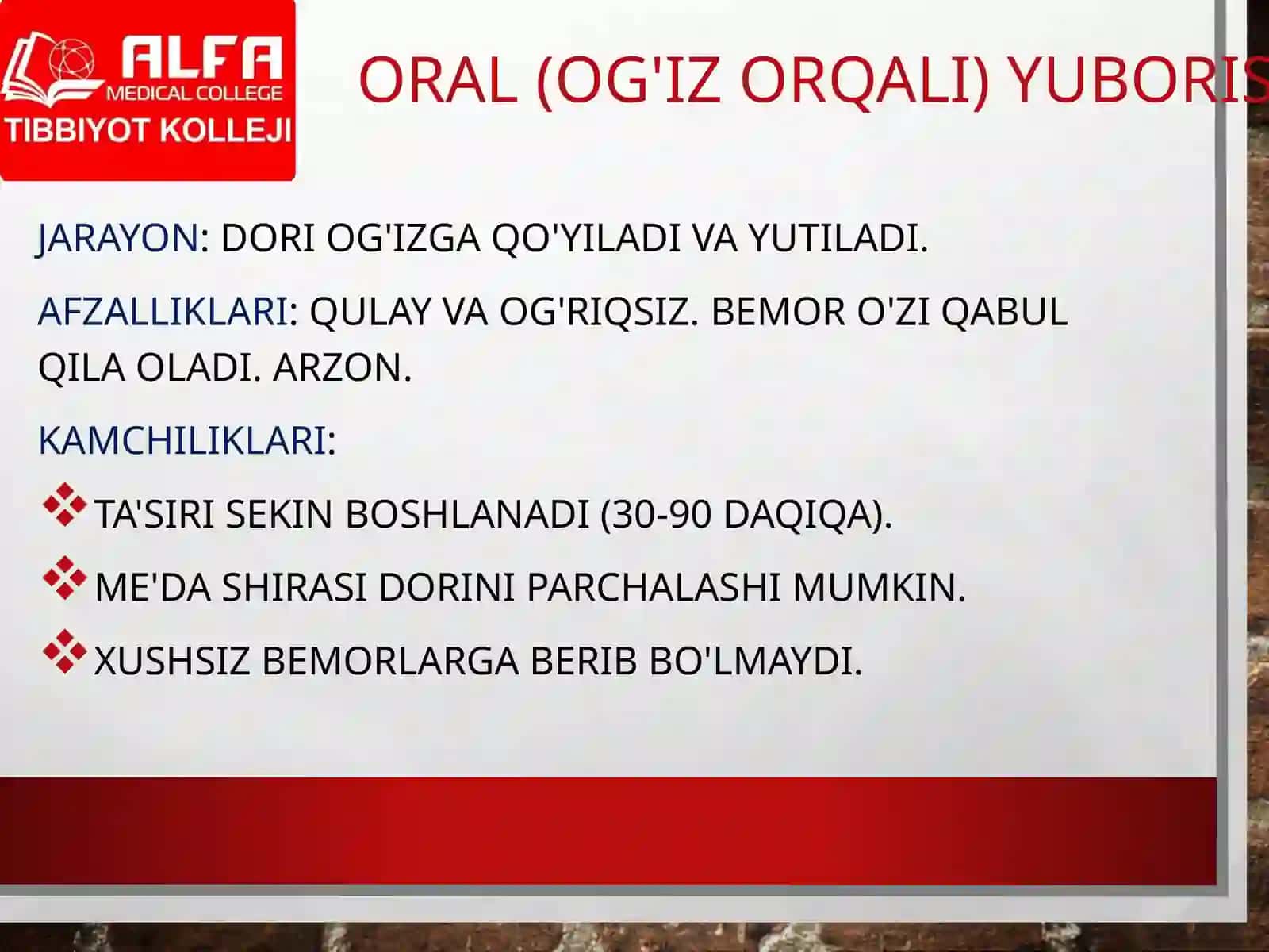 Dori moddalarini yuborish maqsadi va usullari 4