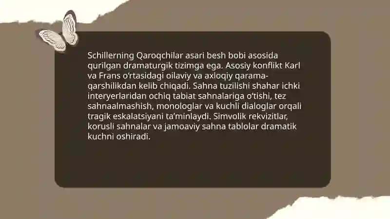 Frdrix Shiller Qaroqchilar asari tahlili 4