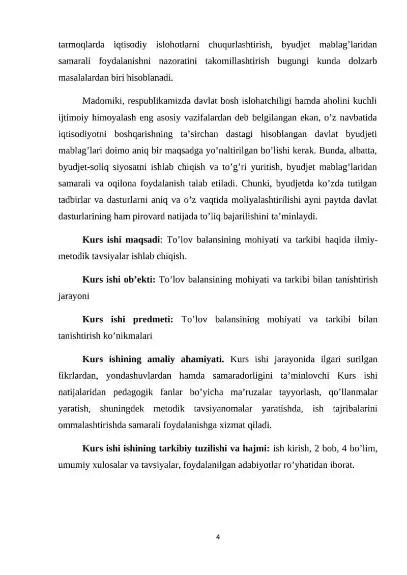 O'zbekiston Respublikasi to'lov balansi 4