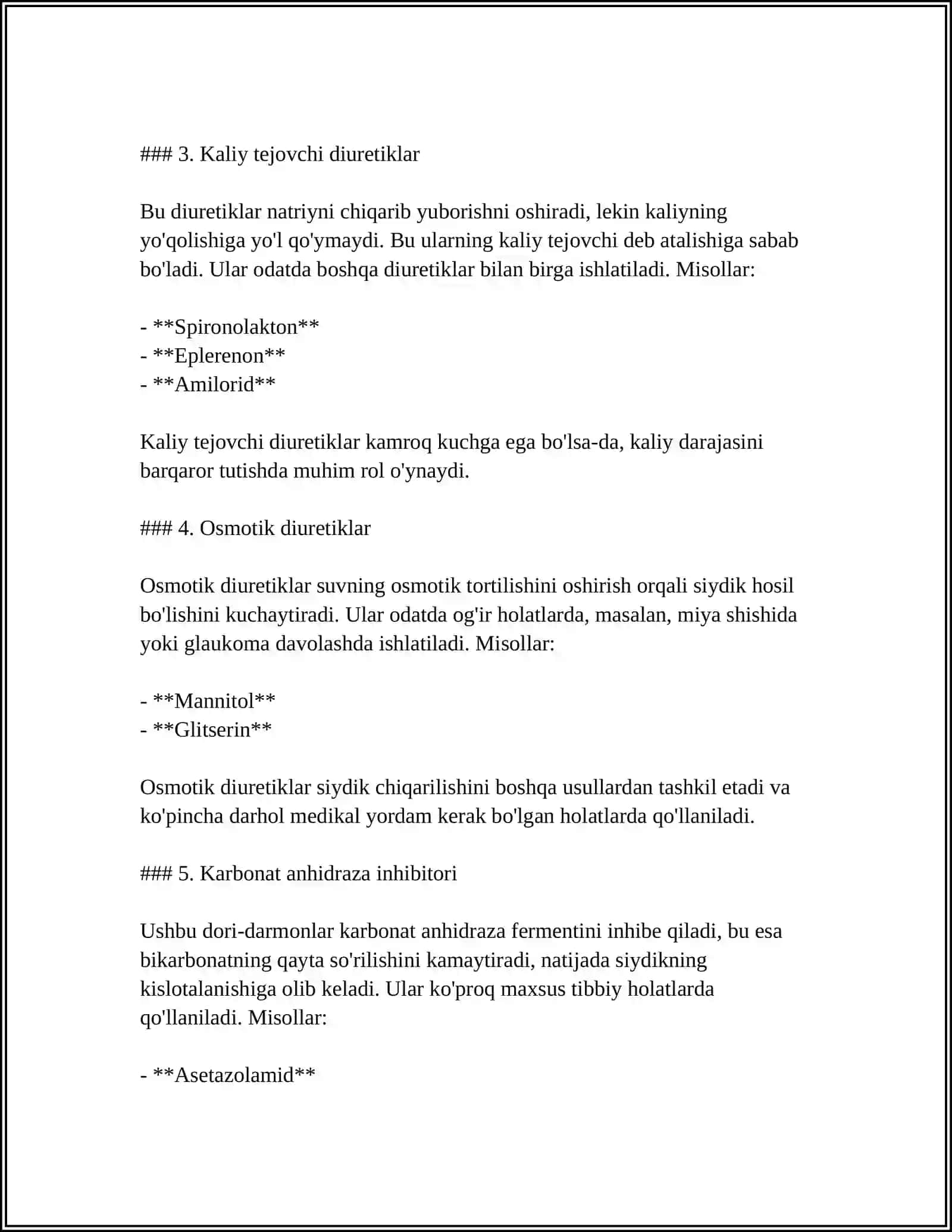 DIURETIK DORI VOSITALARINING KLINIK FARMAKALOGIYASI 4