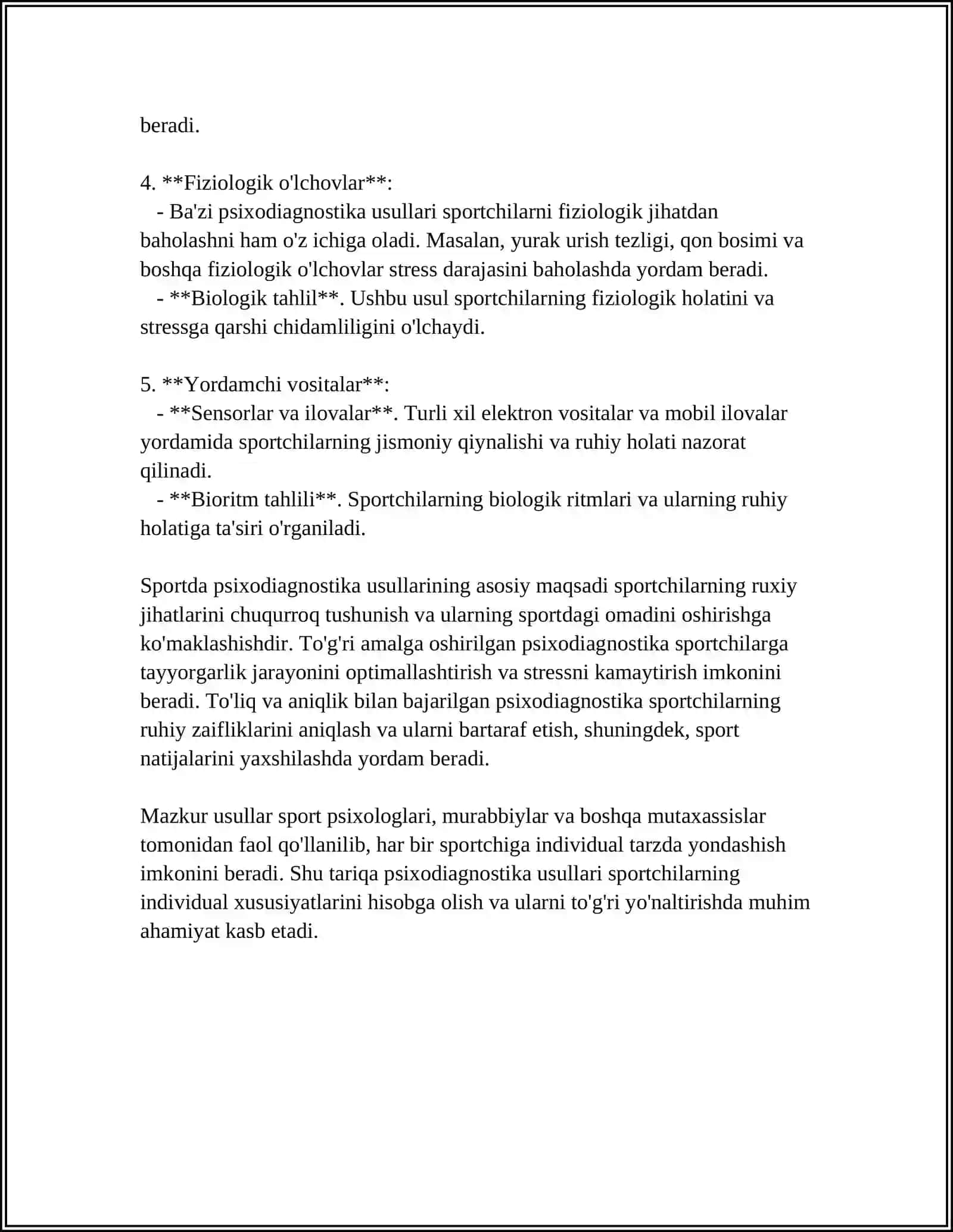 SPORTDA PSIXODIAGNOSTIKA USULLARINI QO'LLASH 4