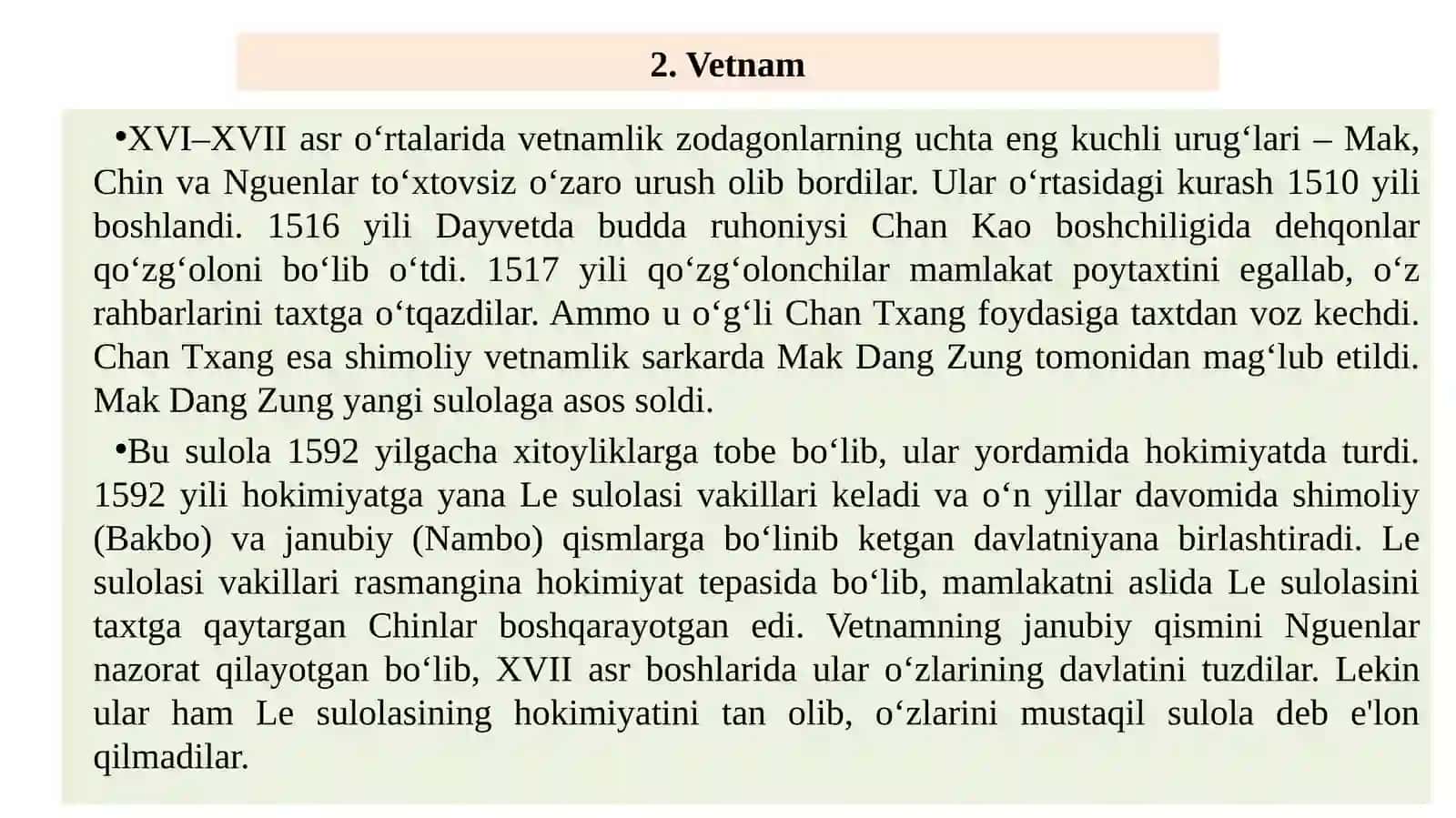 Janubi-Sharqiy Osiyo mamlakatlari yangi davrda tarixiy rivojlanishning asosiy voqealari va jarayonlari 4