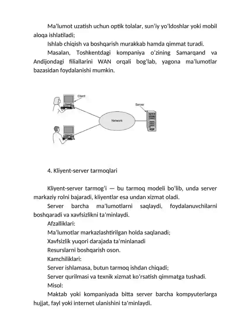 Tarmoq turlari va topologiyalari 4