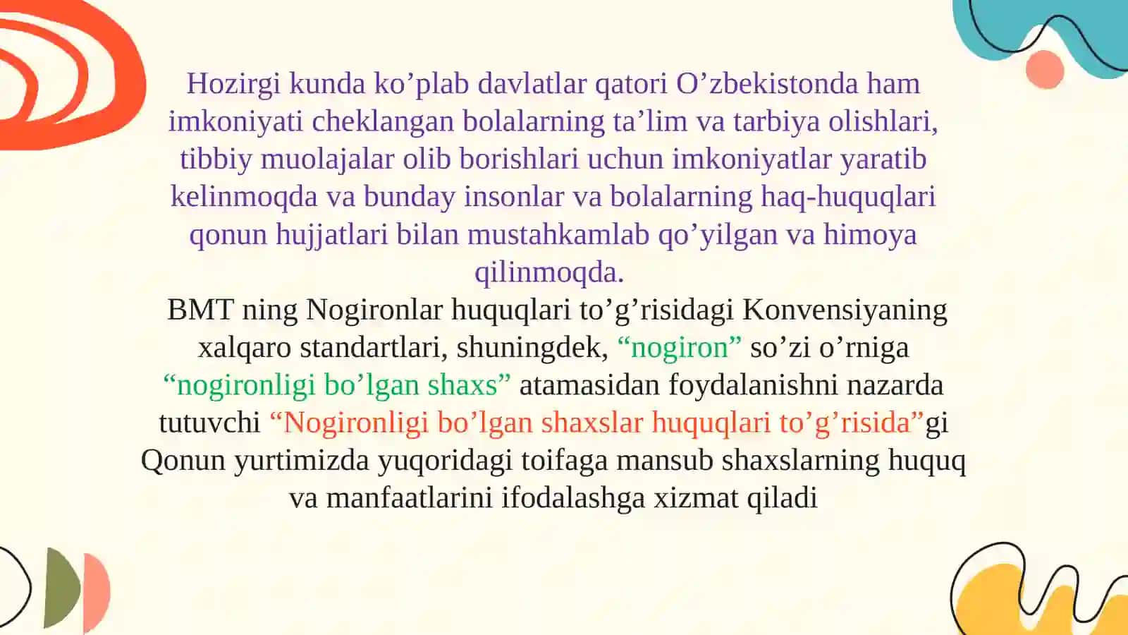 IMKONIYATI CHEKLANGAN BOLALAR MAKTABLARIDA TA’LIM JARAYONINI TASHKIL ETISH 4