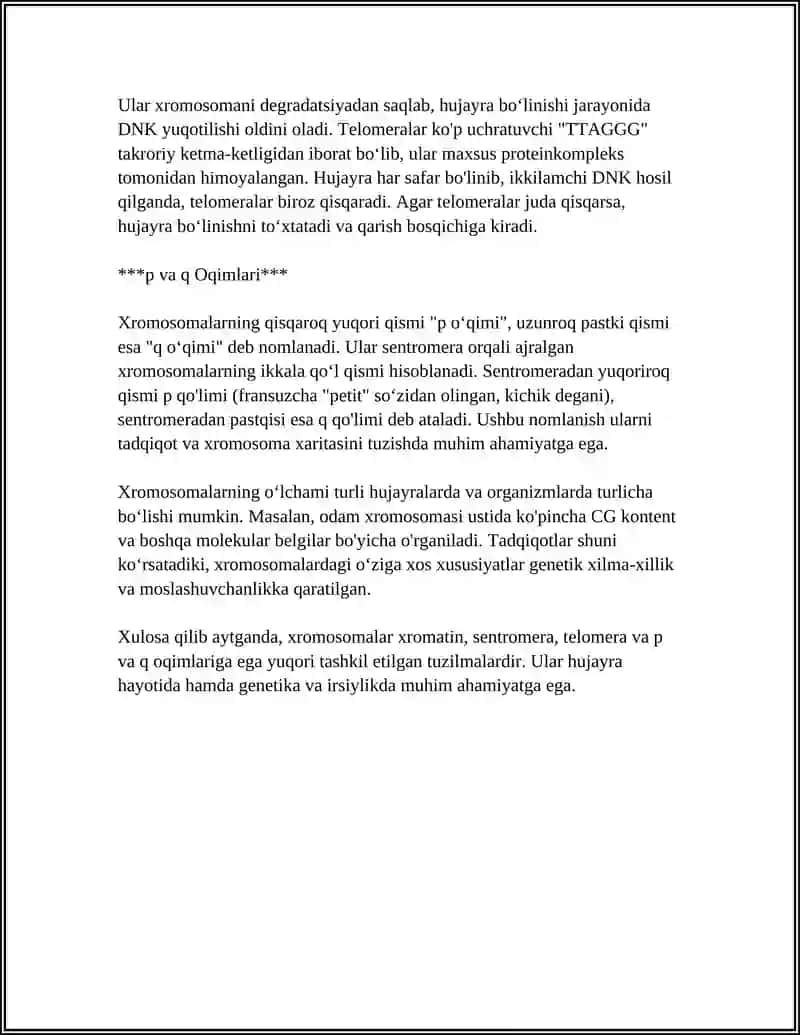 XROMOSOMA XARAKTERISTIKASI TIPLARI KARIOTIP VA IDEOGRAMMASI 4