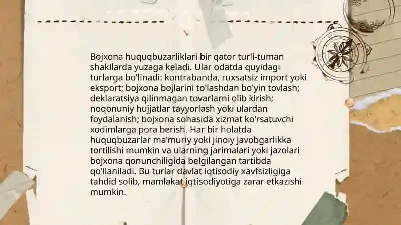 O'zbekiston bojxona qonunchiligi asoslari 4