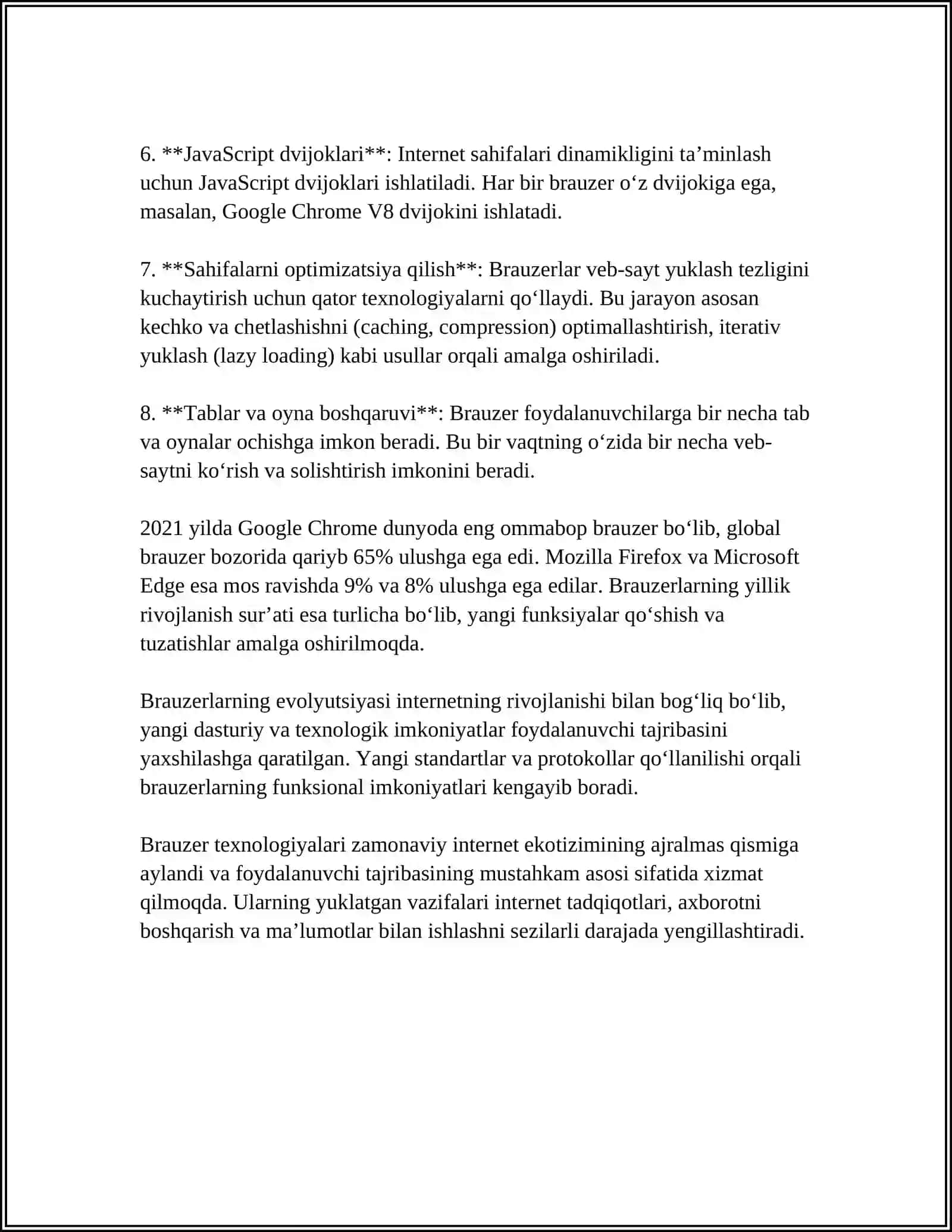 INTERNET BROUZERLARI HAQIDA TUSHUNCHA 4