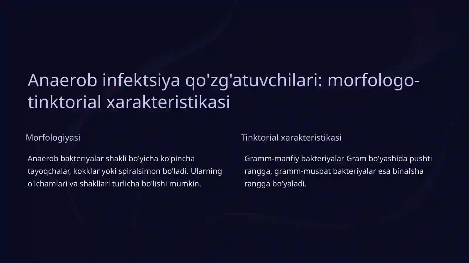 Anaerob infektsiya qo'zg'atuvchilari. Qoqshol, gazli gangrene umumiy xarakteristikasi va labarator diagnostikasi 4