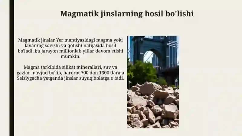 Magmatik tog' jinslari va ularning qurilish xossalari 4